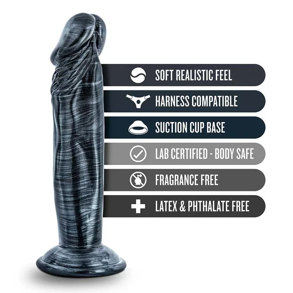 Jet Ebony 6 Inch Carbon Metallic Black Anal Dildo by Blush Novelties — image 5 of 6