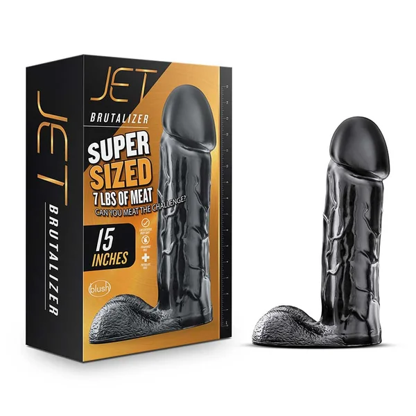 Jet Brutalizer 15 Inch Black Anal Dildo with Balls by Blush Novelties — image 2 of 3