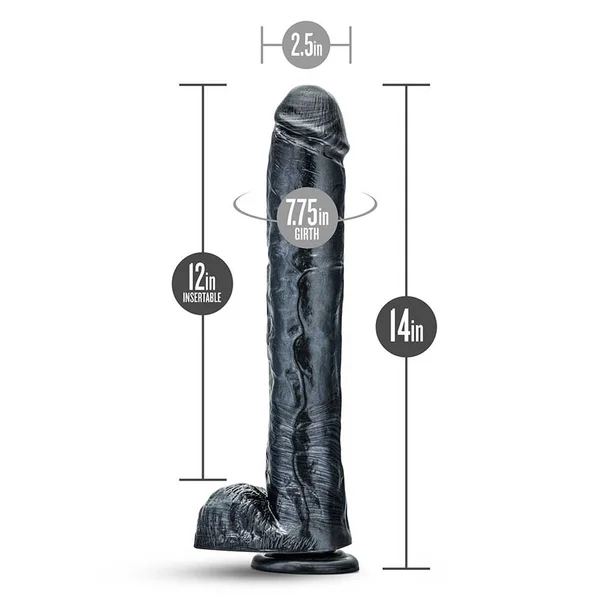 Jet Dark Steel 14 Inch Carbon Metallic Anal Dildo with Balls by Blush Novelties — image 7 of 8