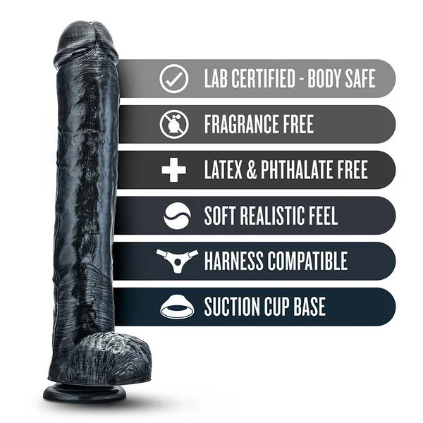 Jet Dark Steel 14 Inch Carbon Metallic Anal Dildo with Balls by Blush Novelties — image 8 of 8