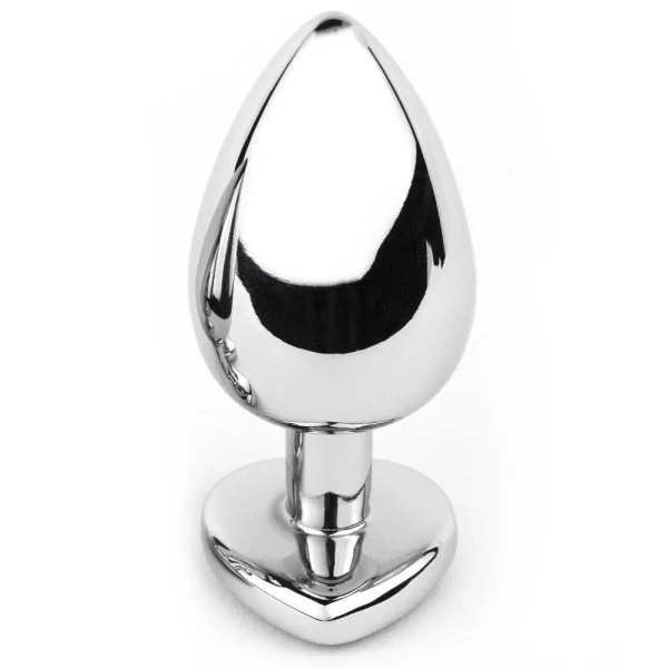 Purple Jeweled Metal Heart Butt Plug
