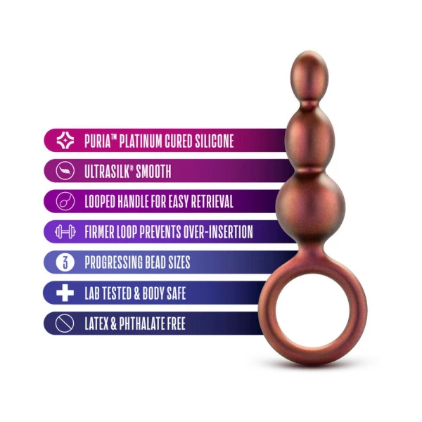 Anal Adventures Matrix - Beaded Loop Plug - Copper