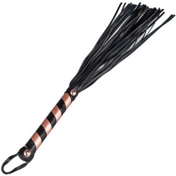 Bondara Luxe Rose Gold Real Leather Flogger – 17.5 Inch