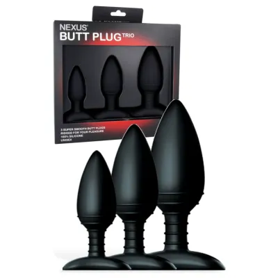 Nexus Butt Plug Trio Solid Silicone Anal Training Kit