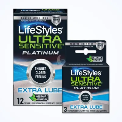 LifeStyles Ultra Sensitive Platinum Extra Lube Condoms