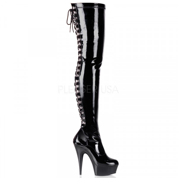 DELIGHT-3063 - 6" Back Lace PF Thigh Boot, Side Zip — image 13 of 16