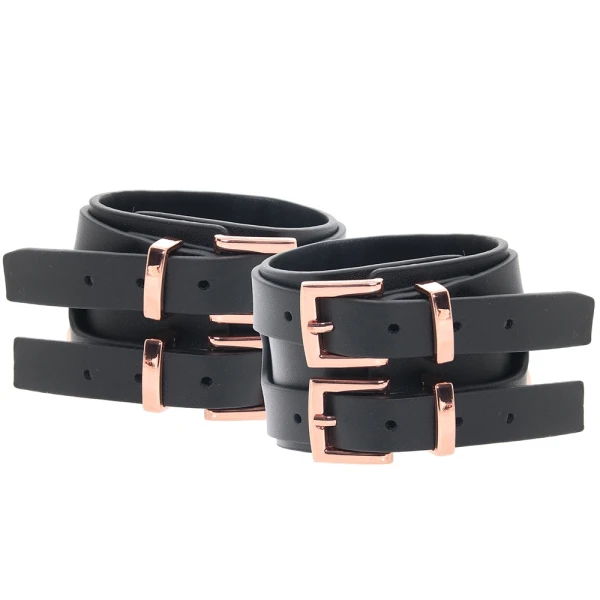 Vegan Leather Handcuffs in Black