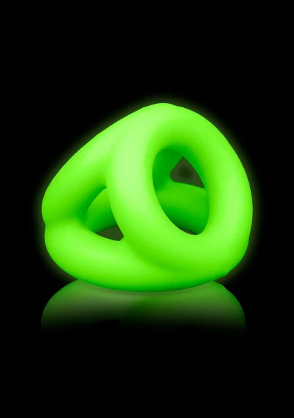 Ouch! Glow in the Dark 3-Ring Cock and Ball Strap