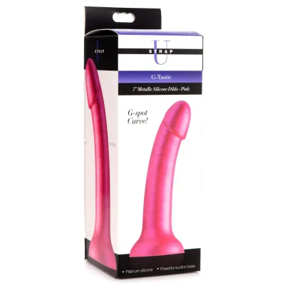 G Tastic 7 Inch Metallic Silicone Dildo Pink