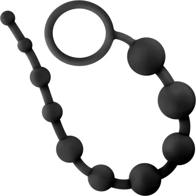 Anal Adventures Platinum Silicone 10 Anal Beads By Blush Black