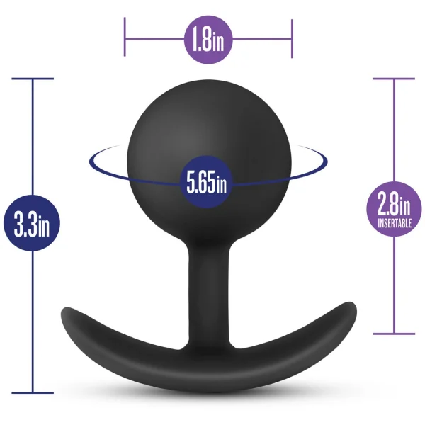 Luxe Wearable Silicone Vibra Butt Plug by Blush - Black