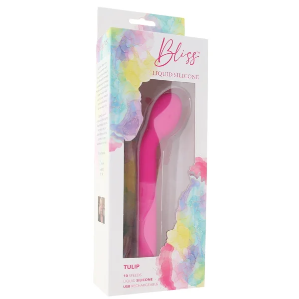 Bliss Liquid Silicone Tulip Rechargeable Waterproof G-Spot Vibrator - Pink