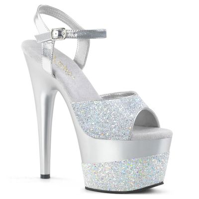 7 inches Heel 2 3 4 inchesPF Ankle Strap Sandal w Glitter Wrapped PF