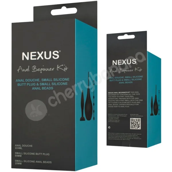 Nexus Anal Beginner Kit With Black Plug & Beads & Douche