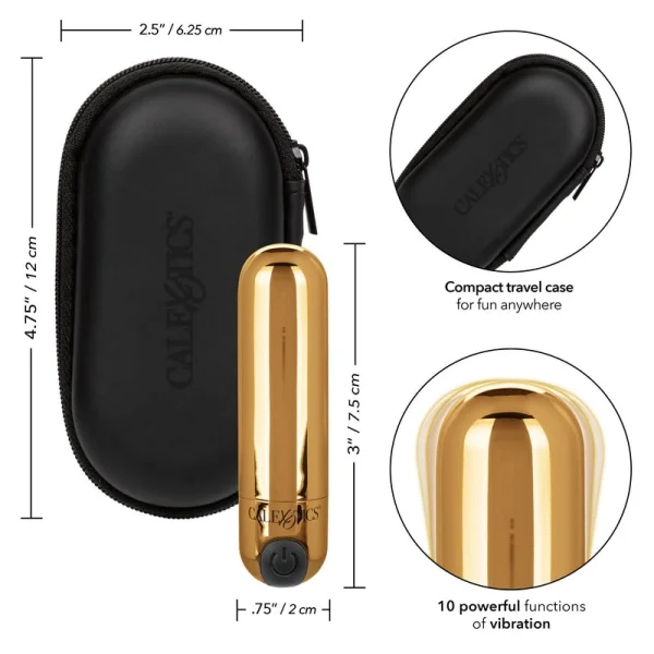 Hideaway Rechargeable Waterproof Mini Vibrator by CalExotics - Gold