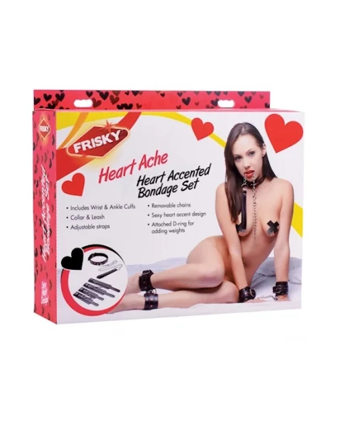 Heart Ache 5 Piece Bondage Set - Black