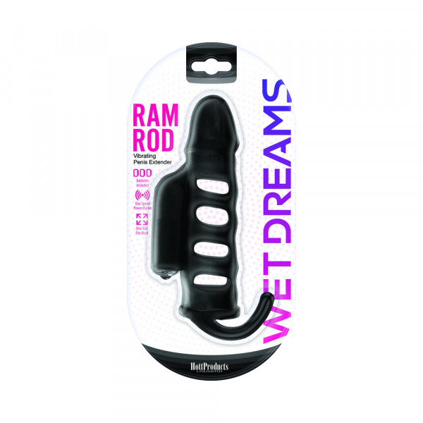 Ram Rod Penis Sleeve With Power Bullet Black