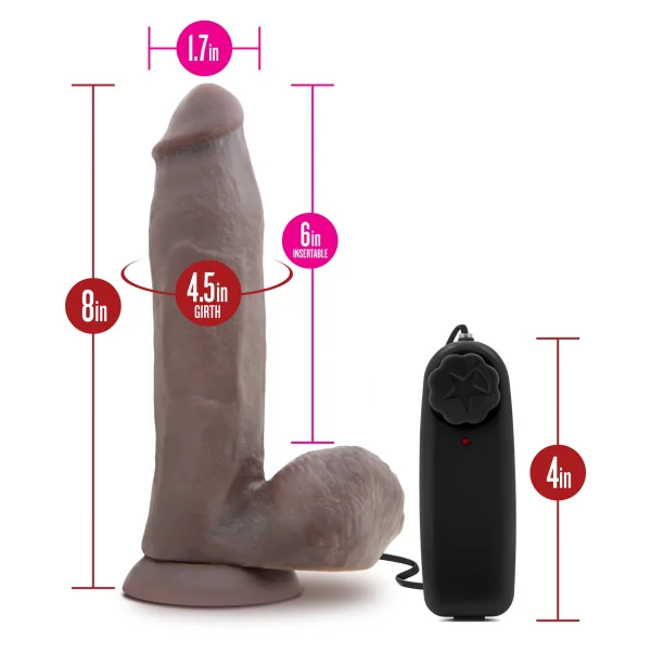 X5 Plus 8" Vibrating Realistic Cock - Chocolate