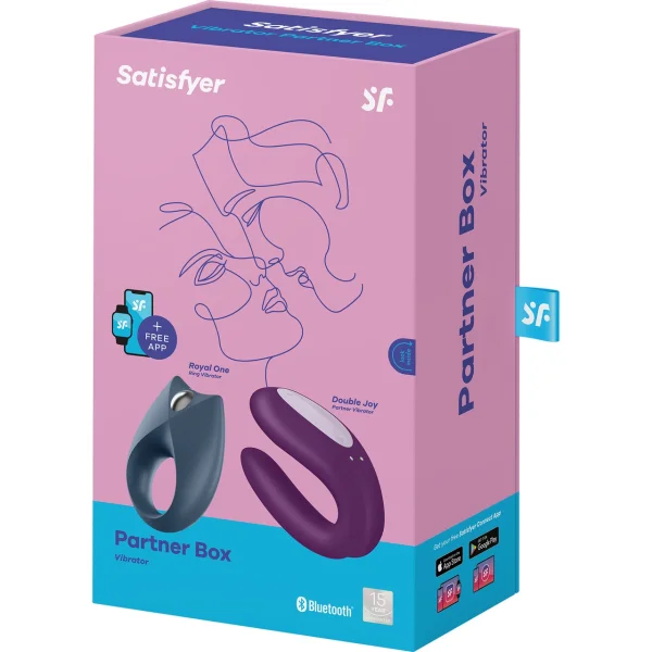 Satisfyer Partner Box 2 - Double Joy Couple's Vibrator & Royal One Vibrating Cock Ring
