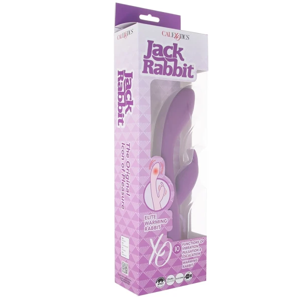Jack Rabbit Elite Warming Rabbit Silicone Rechargeable Dual Stimulation Vibrator By CalExotics