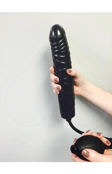 Inflatable Dildo 11 inches Black