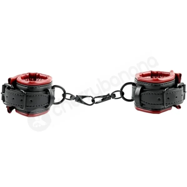 Saffron Matt Black Spreader Bar & Adjustable Wrist & Ankle Cuffs Set