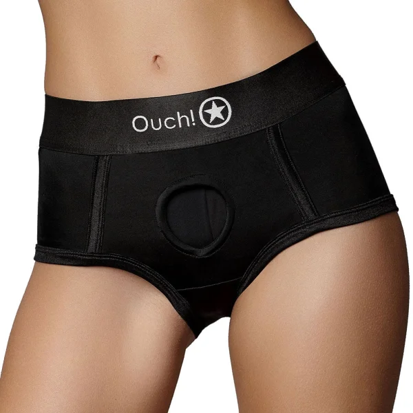 Ouch! Black Vibrating Strap-on Brief