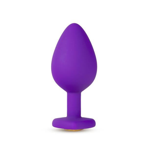 Blush Temptasia Bling Butt Plugs, Purple with Gold Gemstone - 3 Sizes