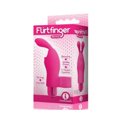 The 9 s Flirt Finger Bunny Finger Vibrator Pink