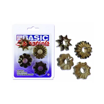 Basic Essentials Set Of 4 Rings Grey
