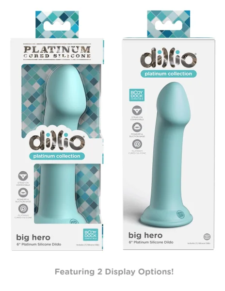 Dillio Platinum - Big Hero 6 Inch Dildo - Teal