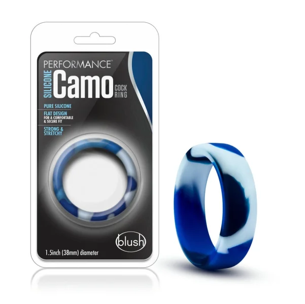 Blush Performance Blue Camouflage Silicone Camo Cock Ring — image 5 of 6