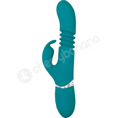 Adam Eve Eve s Rechargeable Thrusting Green Rabbit Vibrator