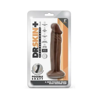Dr Skin Plus 6 In Posable Dildo Chocolate