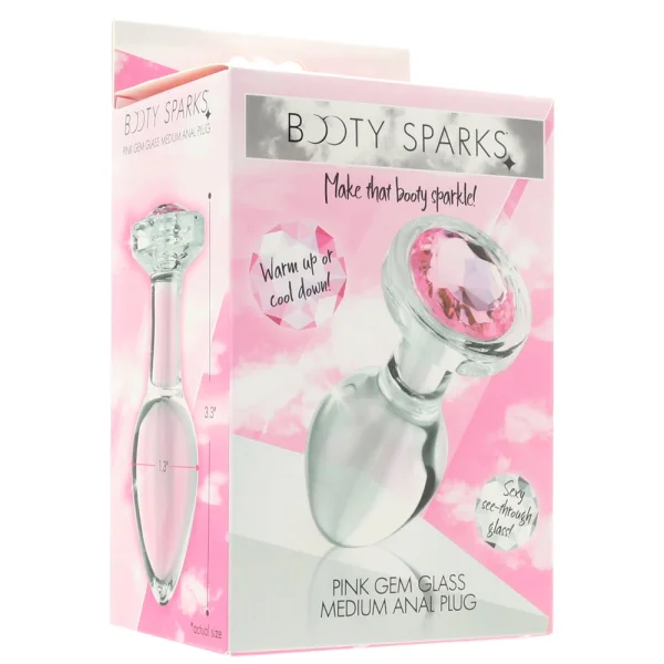 Booty Sparks Pink Gem Glass Anal Plug