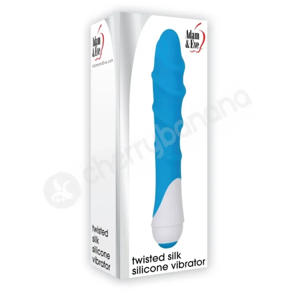 Adam & Eve Blue Twisted Silk Silicone Vibrator