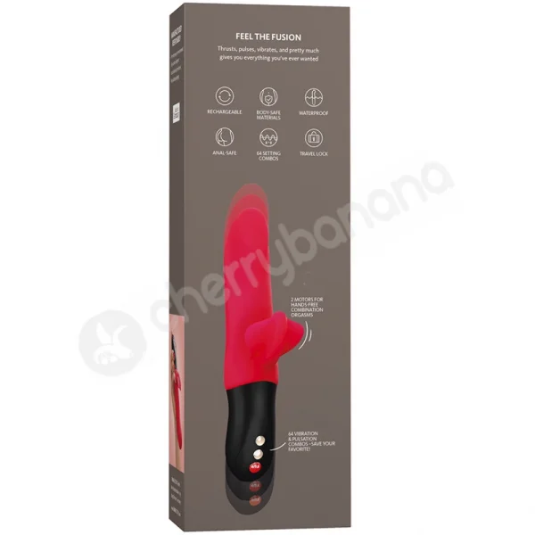 Fun Factory Bi Stronic Fusion 64 Speed India Red Thrusting Rabbit Vibrator