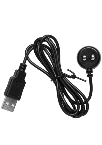 USB Magnetic Charger Cord (OptiMALE Vibrating Warming Stroker) - Black