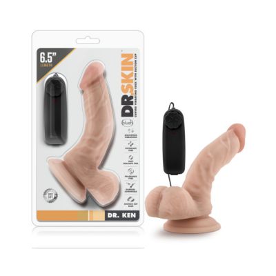 Dr Skin Dr Ken 6 5in Vibrating Cock With Suction Cup Vanilla