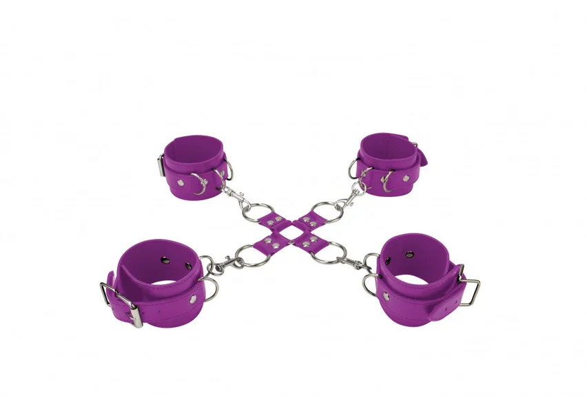 Leather Hand And Legcuffs - Purple - — image 9 of 9