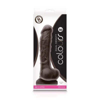 Colours Dual Density 8 Dildo Dark Brown