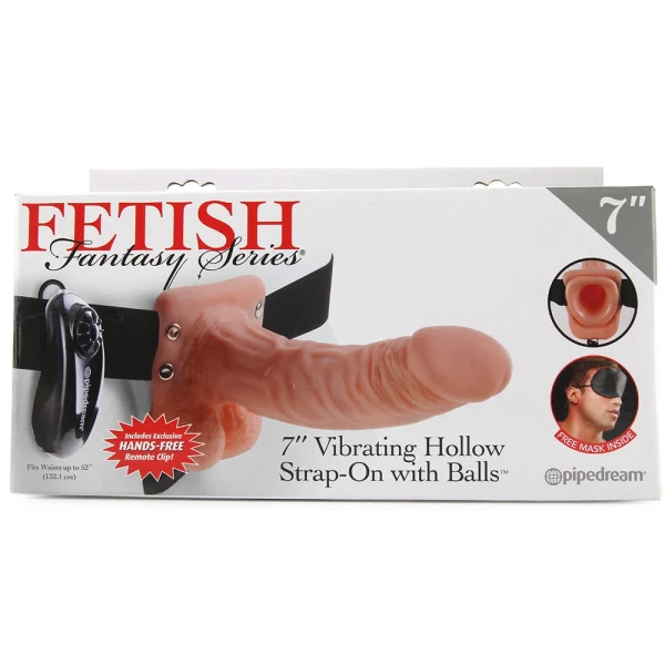 Fetish Fantasy Series 7-Inch Vibrating Hollow Strap-on With Balls - Flesh