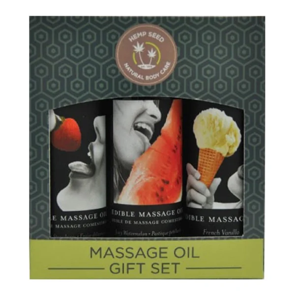 Hempseed Edible Massage Oil Gift Set | 2oz x 3