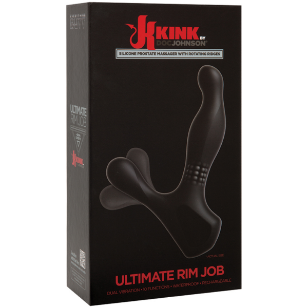Doc Johnson Kink Ultimate Rim Job Rotating Prostate Massager-Black — image 5 of 9