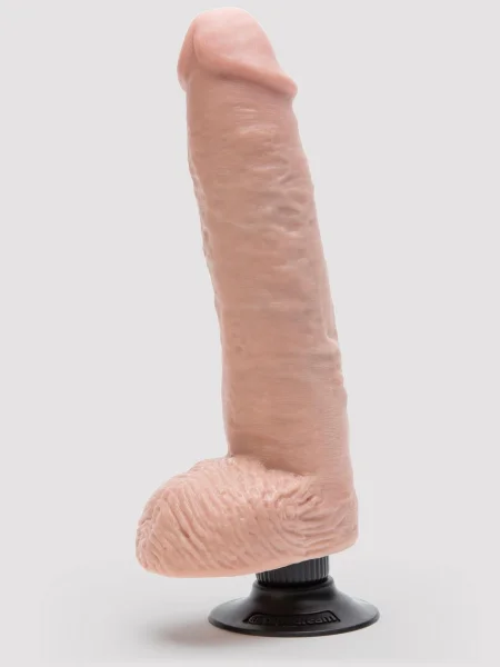 King Cock Ultra Realistic Vibrating Dildo with Balls and Suction Cup 9 Inch