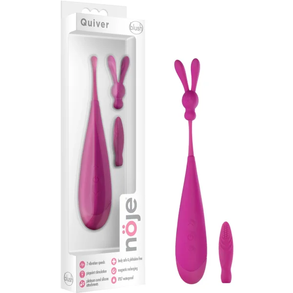 Blush Noje Quiver Pinpoint Vibrator with 2 Attachments