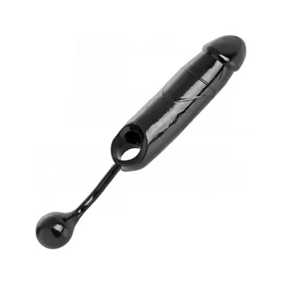 Stuffer Cock Sheath With Anal Ball Black