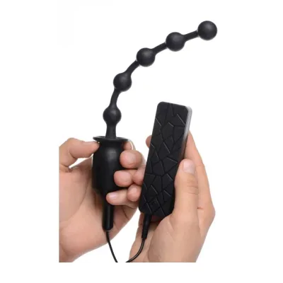 Voodoo Beads 10x Vibrating Silicone Anal Beads Black 11 Inch