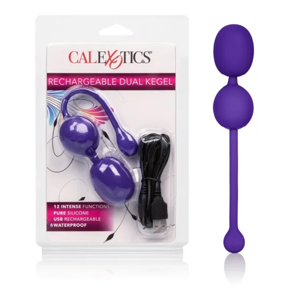 Rechargeable Silicone Vibrating Dual Kegel Balls By CalExotics - Purple — image 8 of 13
