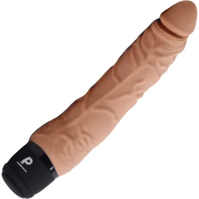 Powercocks Realistic Silicone Waterproof Rechargeable 7 Vibrator Caramel